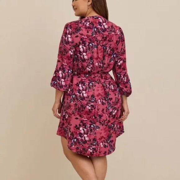 Torrid Mini Studio Crepe de Chine Shirt Dress Size 0 - Picture 5 of 6